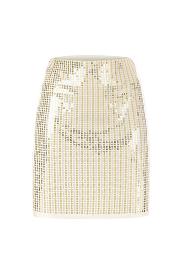 SEQUINED SKIRT WHITE