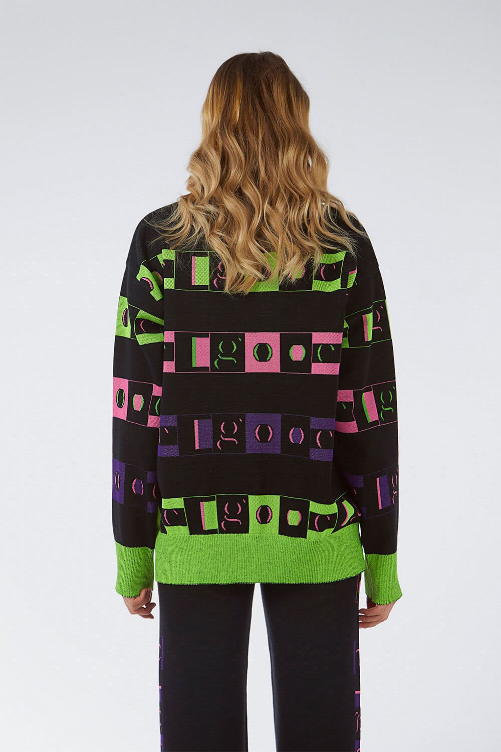 LOGOMANIA CREW NECK NEON SWEATER
