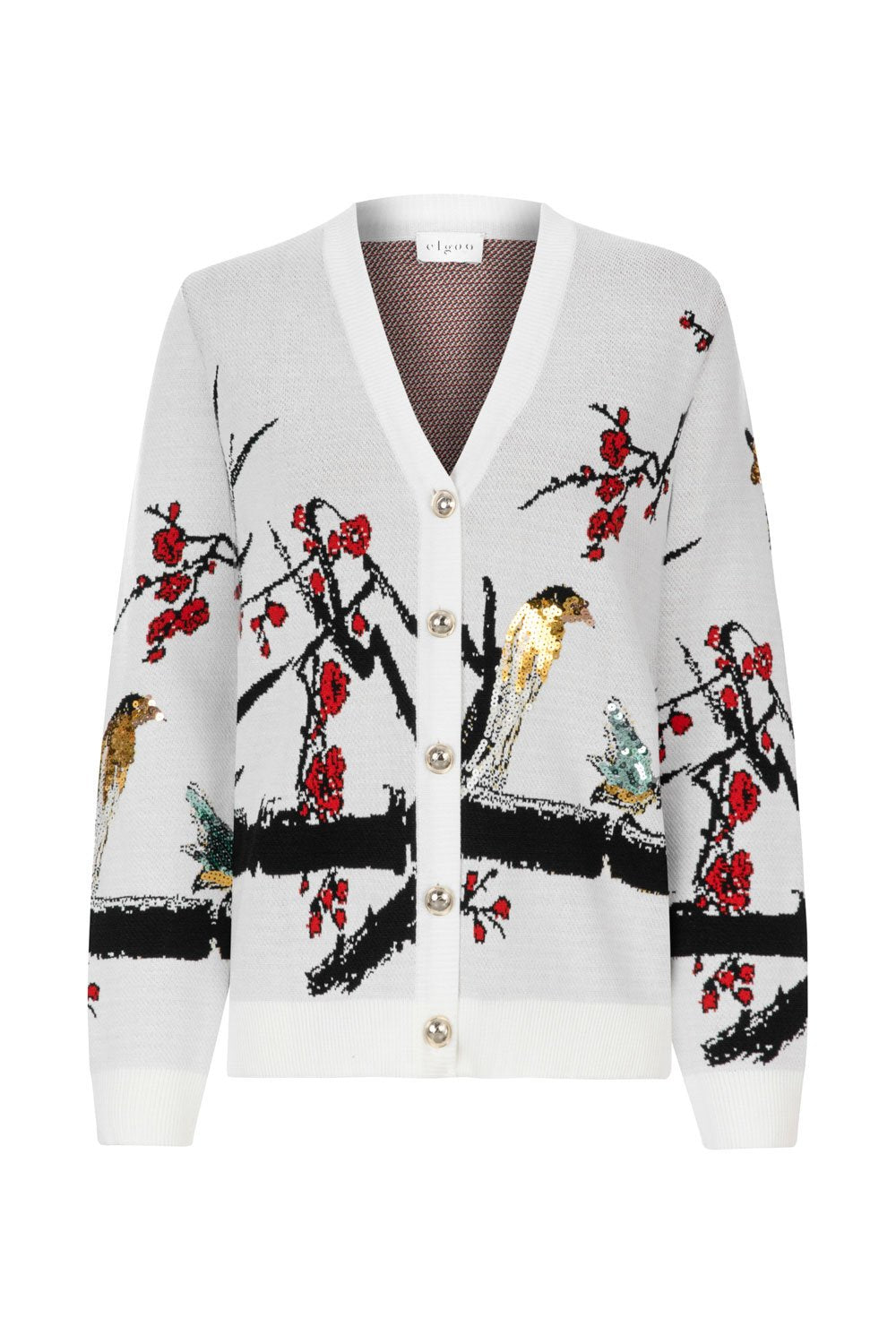 SEQUINED CARDIGAN WITH METAL BUTTONS