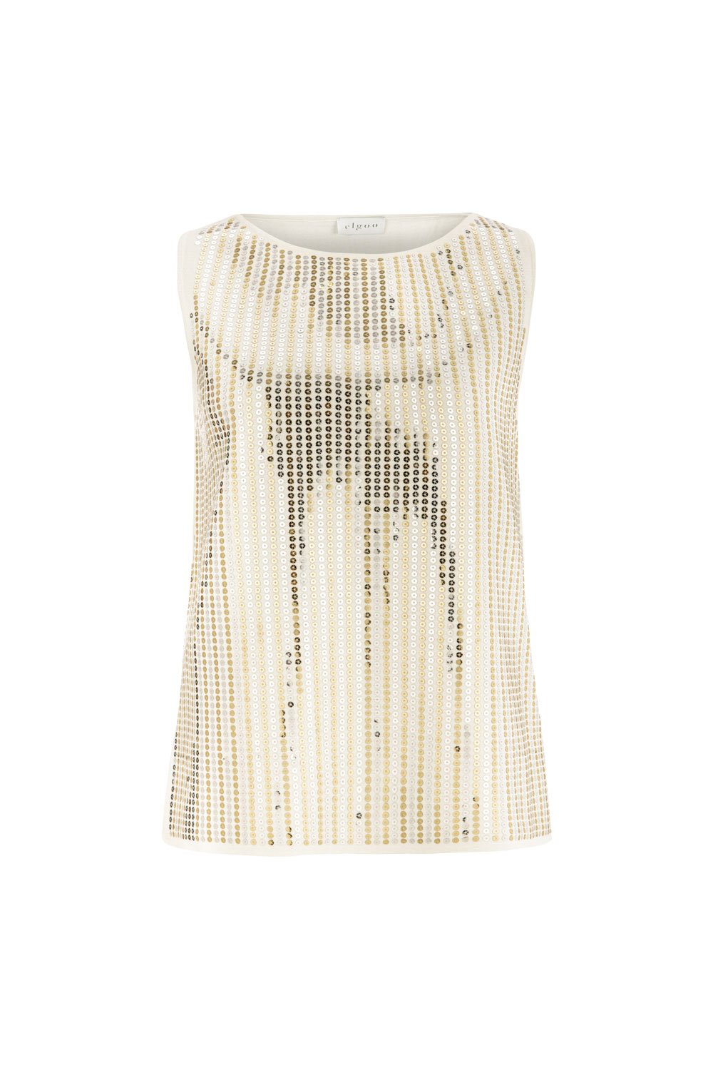 SEQUINED TRICOT TOP WHITE