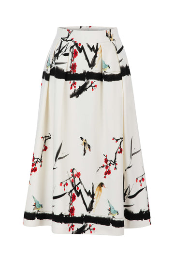 MIDI SKIRT WITH BIRD