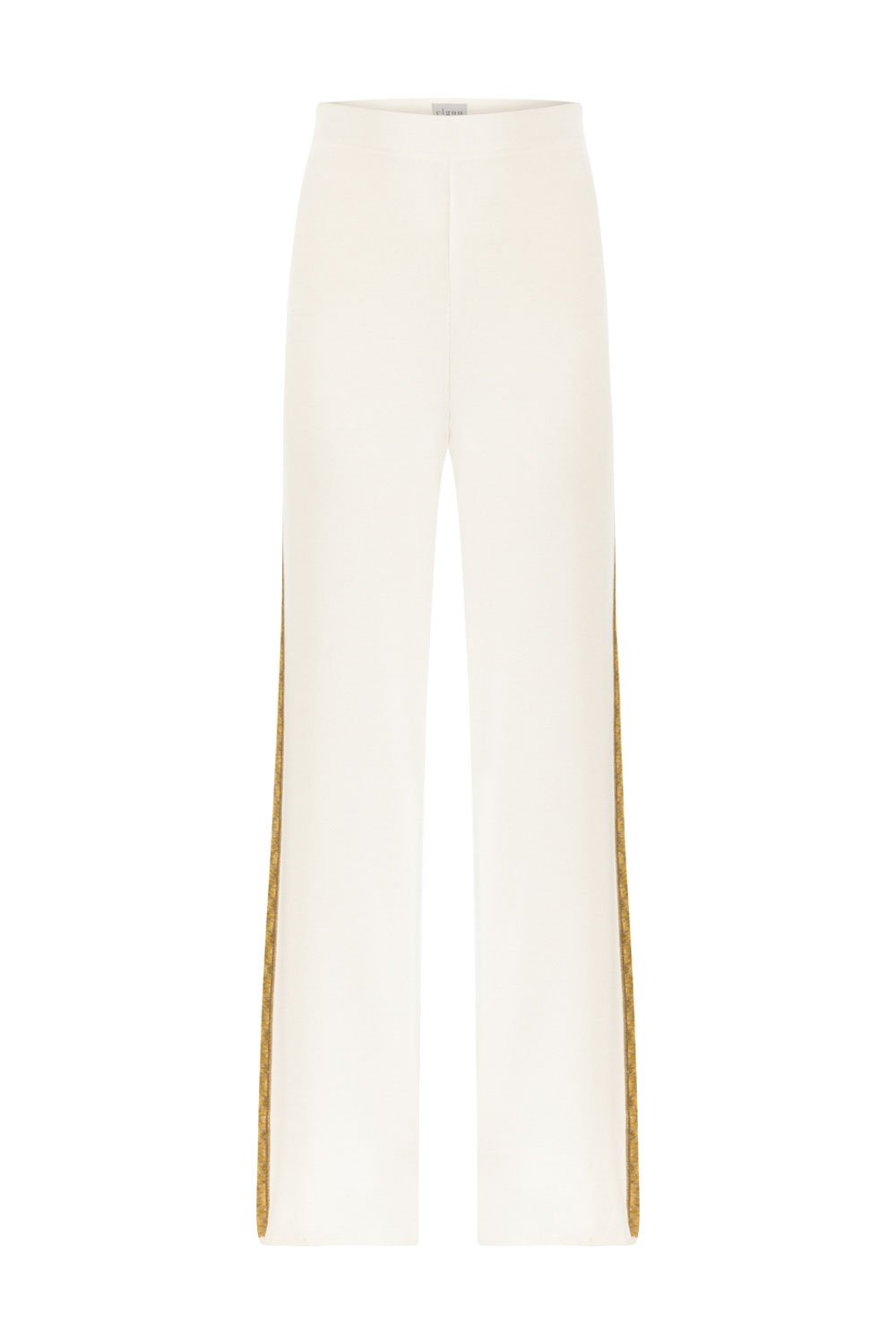 INTARSIA KNITWEAR PANTS WHITE GOLD BRONZE