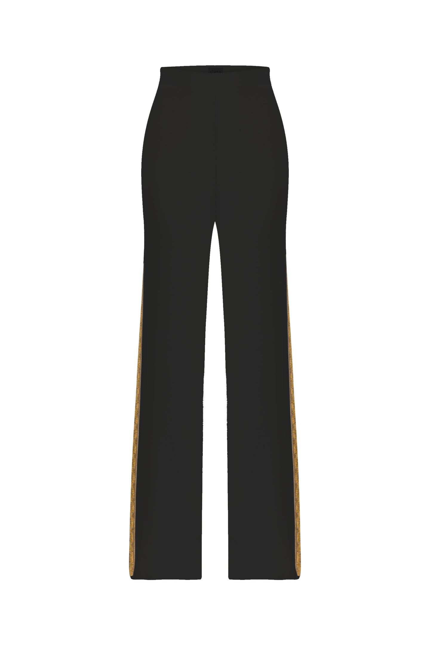 INTARSIA KNITWEAR PANTS BLACK GOLD BRONZE