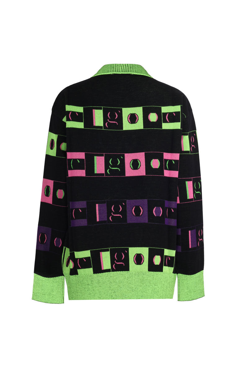 LOGOMANIA CREW NECK NEON SWEATER