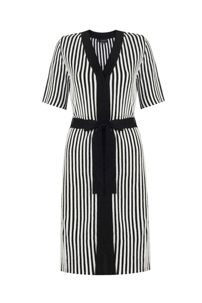 black and white dress with cardigan BLACK & WHITE LUREX CARDIGAN/ DRESS – Elgoo COLLECTION