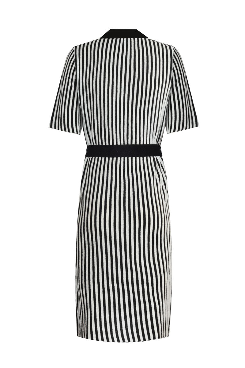 BLACK & WHITE LUREX CARDIGAN/ DRESS