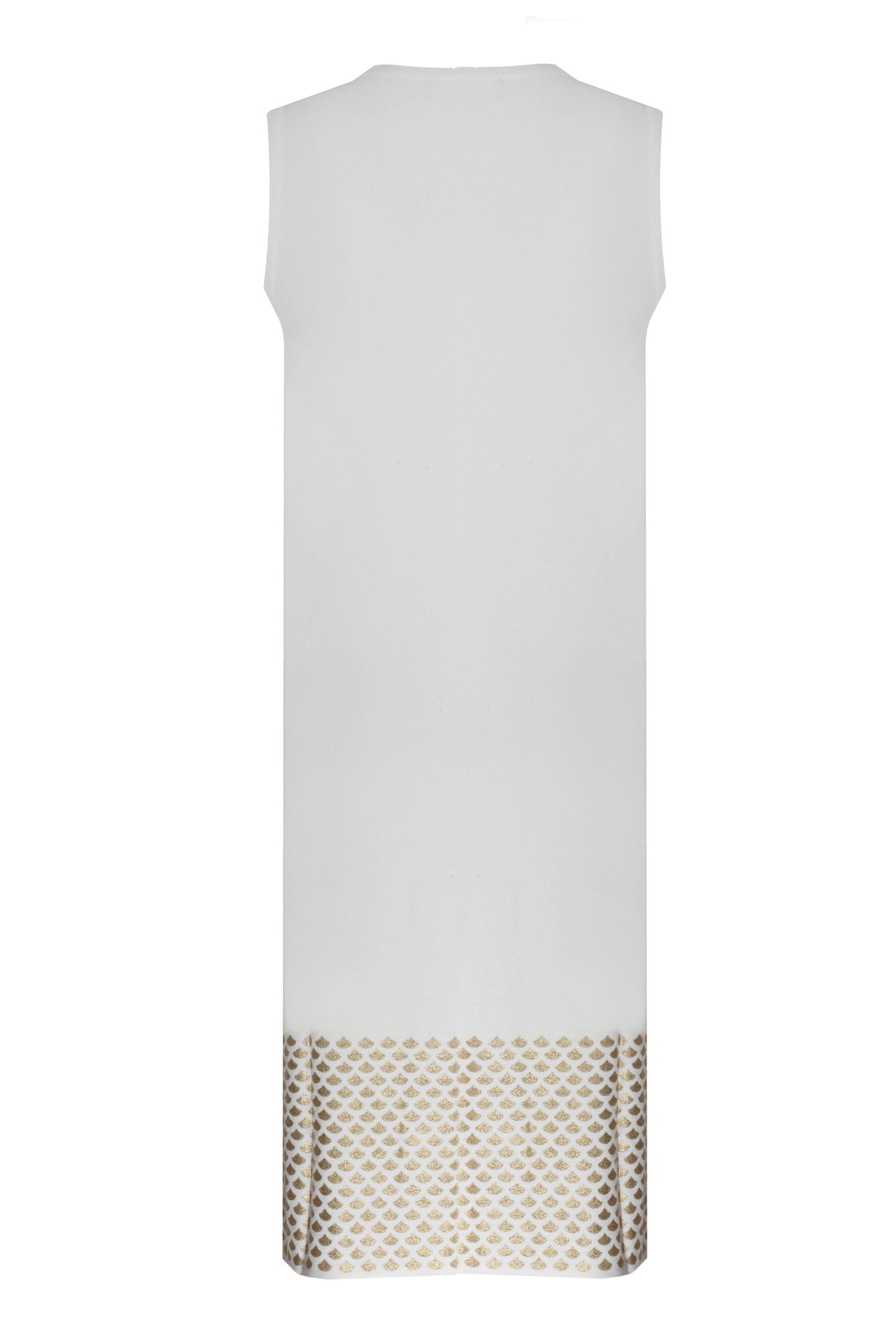 FOIL PRINTED DRESS WHITE-GOLD