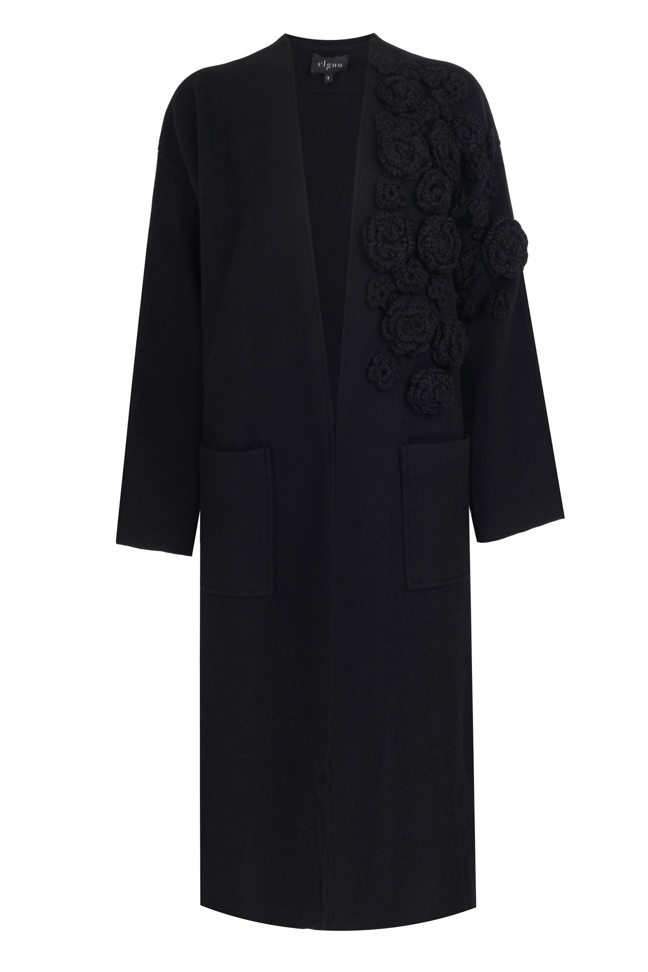 LONG KNITWEAR JACKET BLACK