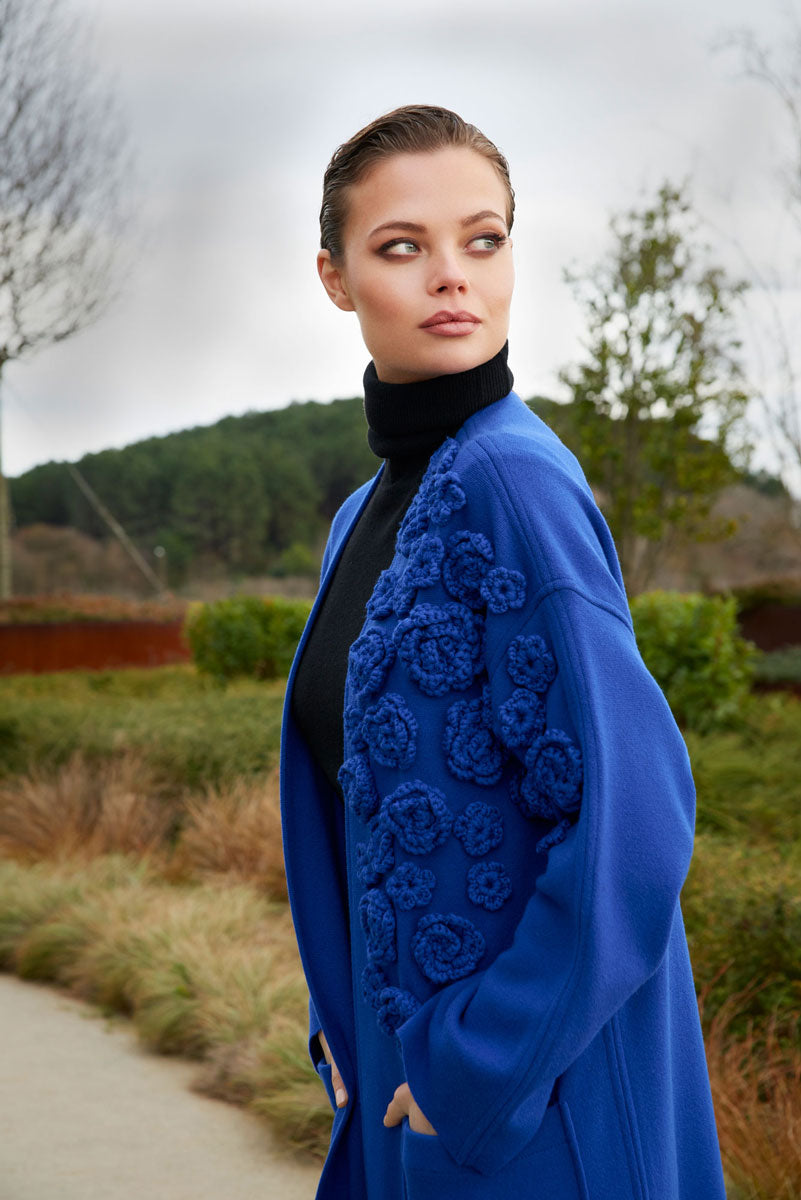 LONG KNITWEAR JACKET SAXE