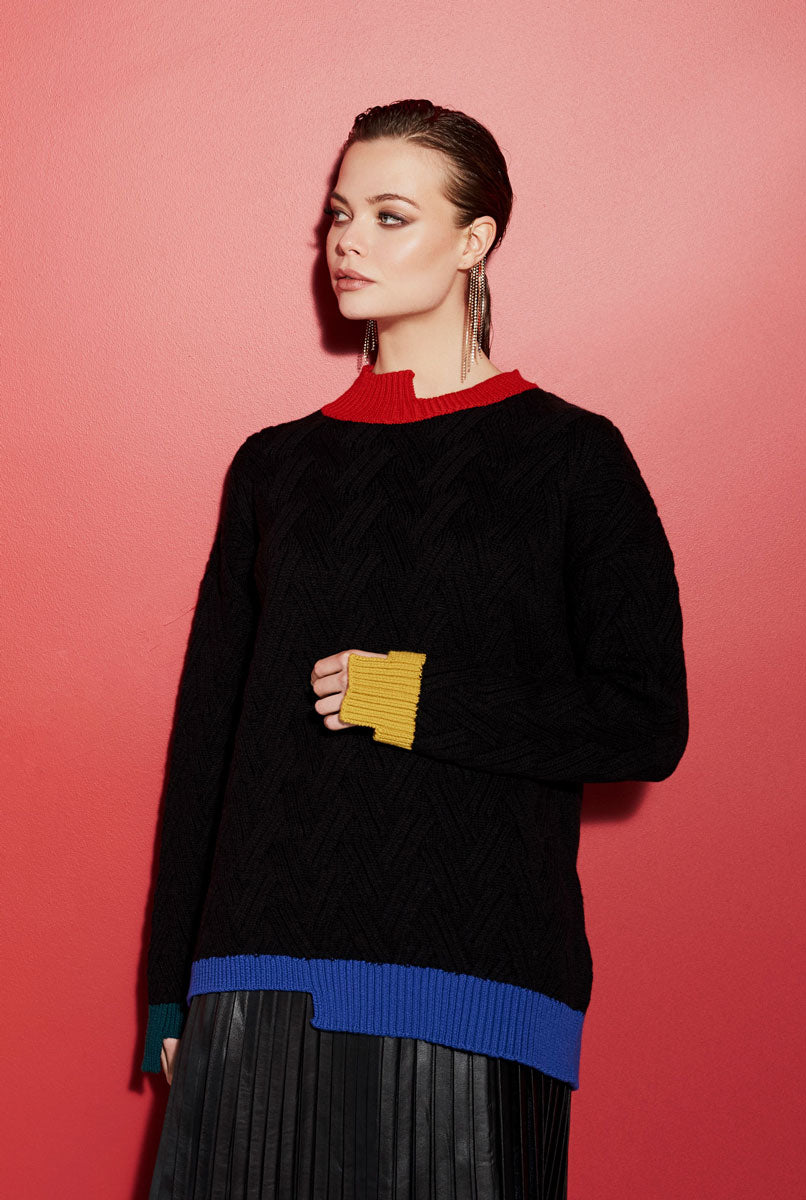 CUTOUT MERINO KNITWEAR SWEATER