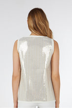 SEQUINED TRICOT TOP WHITE